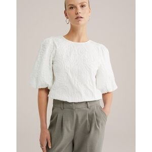 House of Harlow 1960 White Textured Blouse